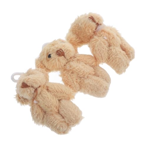 VOSAREA 3St Teddybär Stofftier Plüschtier-Charme tragen Anhänger Charms Miniatur-Bärenfiguren Puppenhaus Dekoration DIY-Basteldekoration Mikrolandschaftsbär Bärenfigur zur Dekoration Khaki von VOSAREA