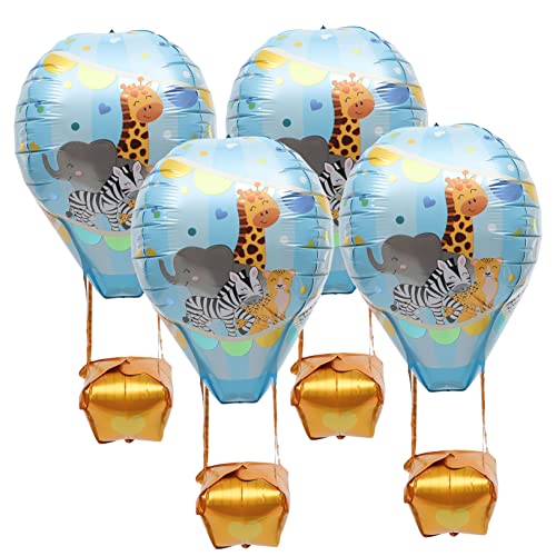 VOSAREA 4 Stück Heißluftballon Festivalballons Metallische Luftballons Dekorative Luftballons Für Die Geburtstagsfeier Hochzeitsballons Geburtstagsballon Aluminiumfolie Sky-blue von VOSAREA