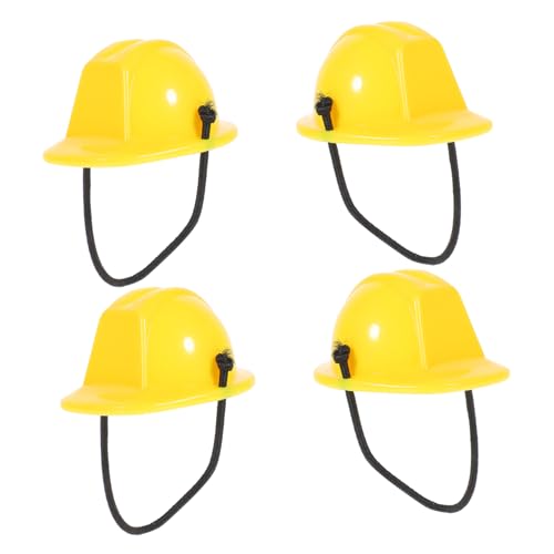 VOSAREA 4 Stück Helm Mini-bauhut Flaschendeckel Mini-sicherheitshut-dekor Mini-Cap-Dekoration Mini-sicherheitshut Aus Kunststoff Puppenhut Weinflaschenverschluss Puppenzubehör Yellow Abs von VOSAREA