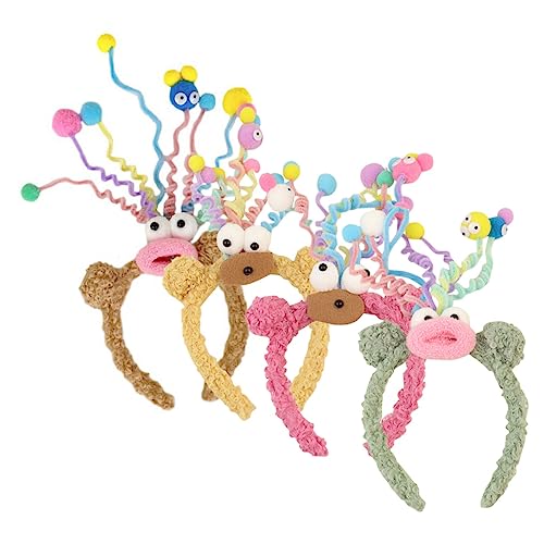 VOSAREA 4 Stück Kleines Monster Stirnband Haarband Stirnbänder Niedliches Stirnband Mädchen Stirnband Party Stirnband Verziertes Stirnband Cartoon Haarreifen Kopfschmuck Bären von VOSAREA