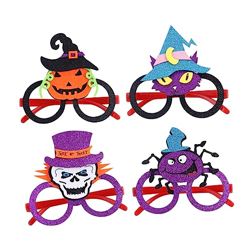 VOSAREA 4 Stück Spinne Kürbis Gläser Halloween-Sonnenbrille Halloween-Party Geisterbrille halloween brillen halloween schnapsgläser lustige Brille Kürbisgläser Plastik von VOSAREA