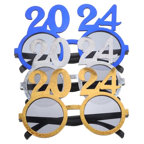 VOSAREA 5 Sätze 5 Sets 2024 Brille Happy Birthday Brille 2024 Neujahr Brille Performance Requisiten 2024 Abschlussbrille 2024 Tanzbrille Festivalbrille 2024 Entworfen 3 Stück * 5 von VOSAREA