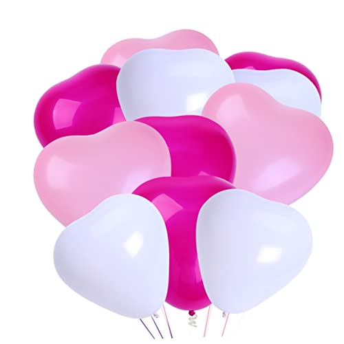 VOSAREA 50 Stück 10 Herz Luftballons Party Hochzeitsballon Zahlenballon Perlmutt Luftballons Liebesballon Luftballons Perlen Luftballons Herzförmige Luftballons 10 von VOSAREA