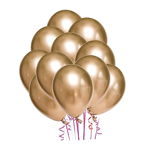 VOSAREA 50 Stück 10 Latex Luftballons Für Partys Silberne Luftballons Weiße Metallic Luftballons Goldene Ballonbogen Set Ballonklammern Für Bögen LED Ballonlichter Zylinderständer von VOSAREA