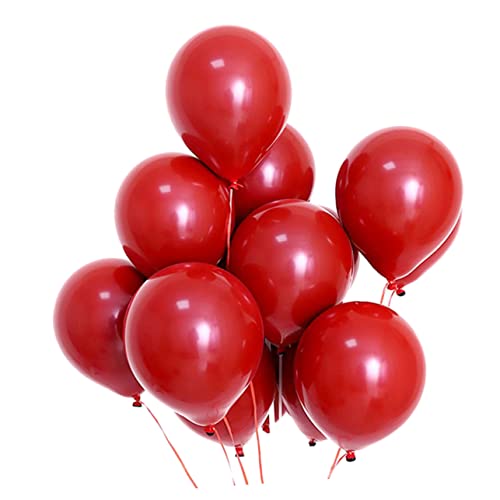 VOSAREA 50 Stück Dunkelrote Doppelballons Hochzeitsballons Rote Ballons Rote Emulsion von VOSAREA