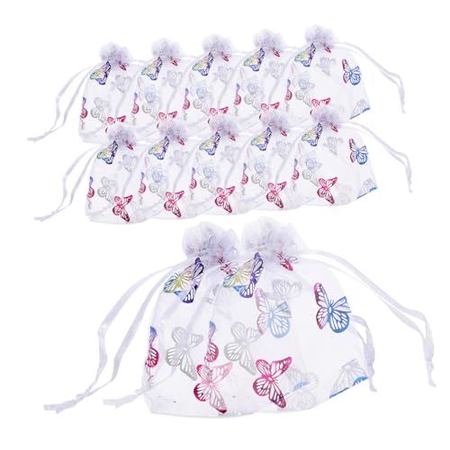 VOSAREA Kleine Geschenktüte Kommunion Bag Organzasäckchen Bunte Drawstring Beutel Für Schmuck Und Üßigkeiten Kleine Aufbewahrungstaschen Aus Netzstoff Für Party Und Geschenkverpackung von VOSAREA