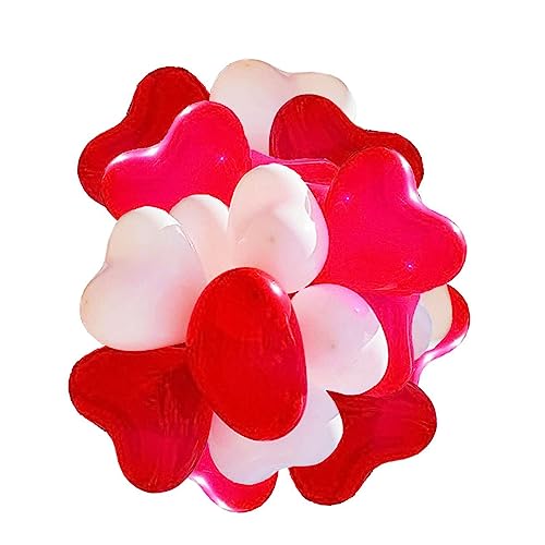 VOSAREA 50 Stück Herz Latex Ballon Hochzeit Herz Ballon Weiße Luftballons Perlmutt Ballon Party Ballon Hochzeits Luftballons Weiße Luftballons Matte Luftballons Party Dekoration von VOSAREA