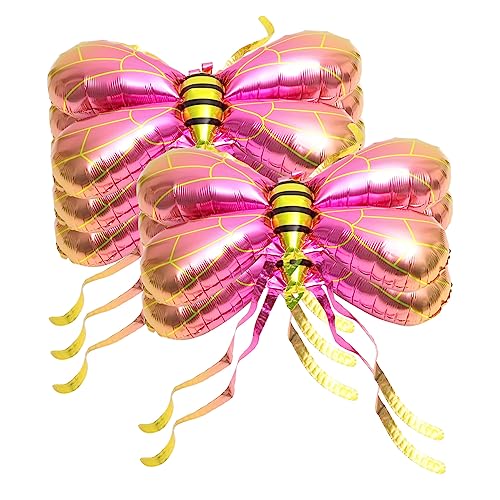 VOSAREA 5St weiblicher Bienenflügelballon große Schmetterlingsflügelballons Feenflügel für Mädchen hühner spielzeug kinderknallzeug toy Partyballons weiblicher Kostümflügelballon Rosa von VOSAREA