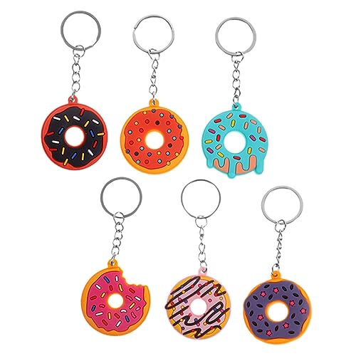 VOSAREA 6 Stück Schlüsselanhänger Schlüsselanhänger Rucksack Dekor Schlüsselanhänger Donut Form Hängeanhänger Tasche Hängedekoration Schlüsselanhänger Ring Taschen Zubehör von VOSAREA