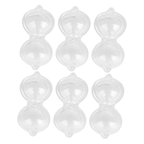 VOSAREA 6pcs Mini -sandglas Süßer Küchentimer Netter Timer Augenmuscheln Zur Augenspülung Vintage Küchentimer Wasseruhr Zappelspielzeug Schlüsselanhänger Weiß Plastik von VOSAREA