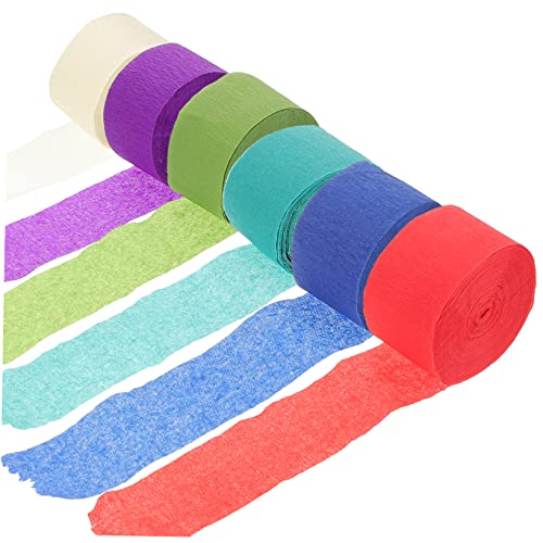 VOSAREA 7 Rollen Krepp-Rollenpapier dekorative Requisiten für Partys hängendes Krepppapier Papierstreamer hochzeitsideen hochzeitsparty farbige Kreppluftschlangen Babyparty-Luftschlangen von VOSAREA