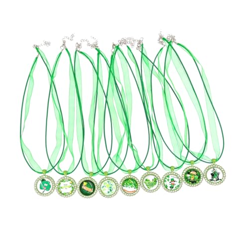 VOSAREA 9pcs Dekorative Kinder Halskette Festival Kid Chokers Party Hals Anhänger Grün von VOSAREA