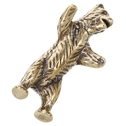 VOSAREA Antikes Bärenornament Aus Messing Messingfigur Miniatur-bärenstatue Bärenstatue Ornament Messing-handwerksdekor Tierstatuen Aus Messing Bärenstatue Aus Messing Golden von VOSAREA