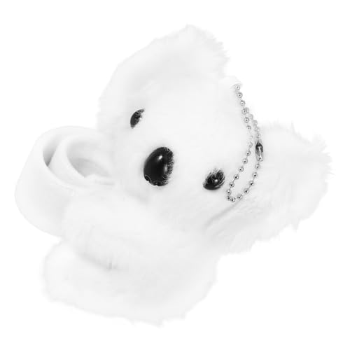 VOSAREA Armband Plüschgeschenk Geschenkidee Spaßiges Handgelenkband Spaßgeschenk Huggables-Plüschtiere Gefülltes Koala-Tierspielzeug Party-Slap-Armbänder Plüsch-Schnapparmbänder Weiß von VOSAREA