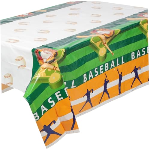 VOSAREA Baseball Tischdecke Sport Party Dekoration Baseball Tischdecke Kunststoff Papier Baseball von VOSAREA