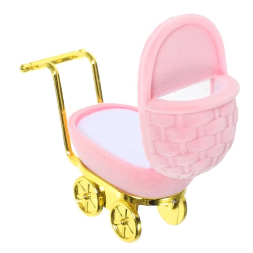 VOSAREA Box Mit Flocken Für Kinderwagen Schmuckschatulle Halsketten Etui Valentinstag Ringträger Kissen Schmuckhalter Ring Schmuck Display von VOSAREA