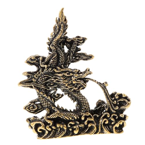 VOSAREA Drache Dekoration Tierkreis Drachenstatue Kleines Drachen Ornament Desktop Drachen Dekoration Kupfer von VOSAREA