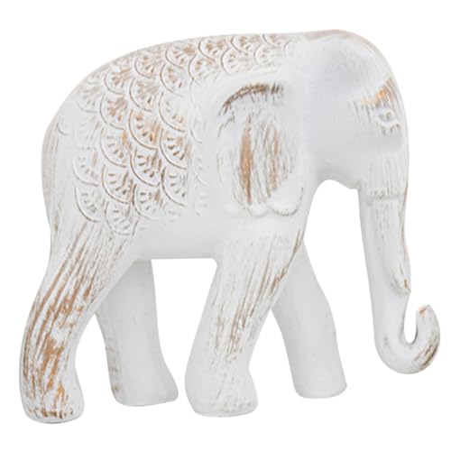 VOSAREA Elefanten-Ornamente Feng Shui Elefantendekor Desktop-Kunstwerk Elefant Reichtum glücklicher Elefant kunstharz wohnzimmerdeko raumdeko hausdeko Desktop-Ornament Tischdekoration Weiß von VOSAREA