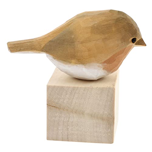 VOSAREA Fetter Vogel-Ornament simulationsvogel Cute Decor wohnzimmerdeko Simulation Vogelfigur Vogelstatue Wohnkultur entzückendes Vogelmodell entzückendes Vogelornament hölzern Yellow von VOSAREA