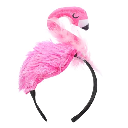 VOSAREA Flamingo-Stirnband Flamingo-Haarband Flamingo-Kopfbedeckung Flamingo-Haarreifen faschings haarreif accessoires fasching Tiere Haarbänder entzückender Kopfschmuck Satin Rosy von VOSAREA