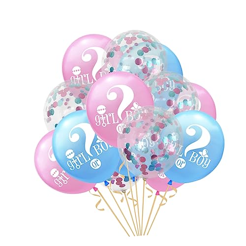 VOSAREA Gender Reveal Luftballons Kreative Dekoration Für Partys Mit 5 Blauen 5 Und 5 Gemischten Glitzerballons Ideal Für Babyparty Und Feierlichkeiten von VOSAREA