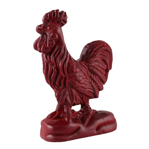 VOSAREA Holzschnitzerei Hühnerornamente Tierspielzeug Schöne Hahnfigur Hahnstatuen Tierfiguren Holztierfigur Holzhandwerk Hahnstatue Miniatur Tierornament Aus Holz von VOSAREA