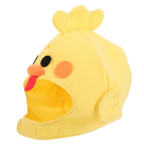 VOSAREA Huhn Stirnband Küken Dress Up Plüsch Huhn Hut Niedliche Tiermaske Hut Verkleiden Hut Plüsch Tier Maske Hut Küken Hut Foto Küken Maske Hut Cosplay Kostüm Hut Hüte Gelb PP Baumwolle von VOSAREA