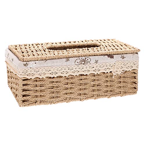 VOSAREA Kasten Pappschachtel Gesichtstuchbox Bad Serviette Veranstalter Tissue Organizer Box Retro Tissue Box Halter Desktop-serviettenetui Seetang Rattan Büro Servietten-Set VOSAREA Kasten Pappschachtel Gesichtstuchbox Bad Serviette Veranstalter Tissue Organizer Box Retro Tissue Box Halter Desktop-serviettenetui Seetang Rattan Büro Servietten-Set von VOSAREA