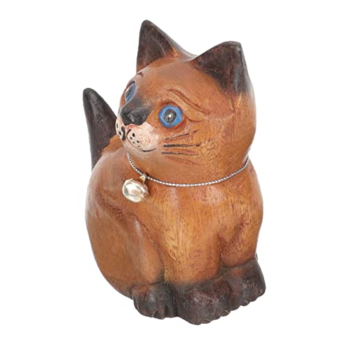 VOSAREA Kleine Holzornamente Kawaii Katzenstatue Katzendekorationen Mikro Landschaftsornamente Dekorationen Für Zuhause Kleine Katzendekoration Katzen Cupcake Topper DIY Terrarium von VOSAREA