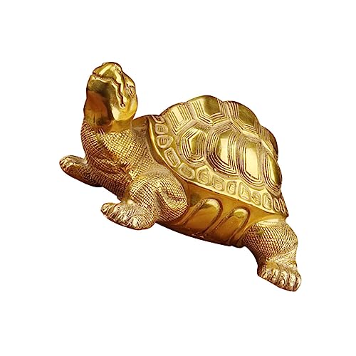 VOSAREA Kupfer Schildkröten Ornament Goldene Schildkröten Statue Schildkröten Verzierung Chinesische Dekorationen Wohnaccessoires Tischdekoration Schildkröten Garten Ornament von VOSAREA