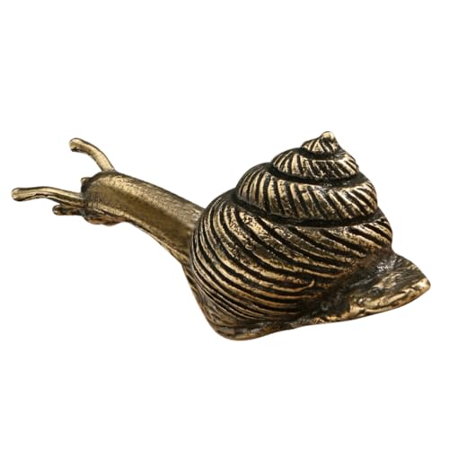 VOSAREA Messing Schnecke Ornament Desktop Vintage Schnecke Decor Tier Desktop Ornamente Platzsparende Ornament von VOSAREA