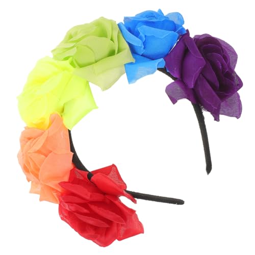 VOSAREA Regenbogenblumen-stirnband Schwulenstolz Mädchenstirnband Stolz-kleidung Frauen Stirnbänder Stirnbänder Für Mädchen Valentinstag Herz Stirnband Kranz Stirnband Stolz-outfit Stoff von VOSAREA