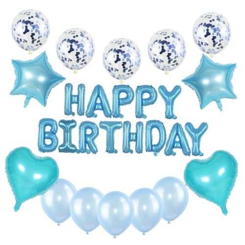 VOSAREA Set Geburtstagsfeier Luftballons Happy Birthday Banner Partyzubehör Girlandendekorationen Alles Zum Geburtstag Luftballons Ballon Mittelstücke Herz Luftballons von VOSAREA