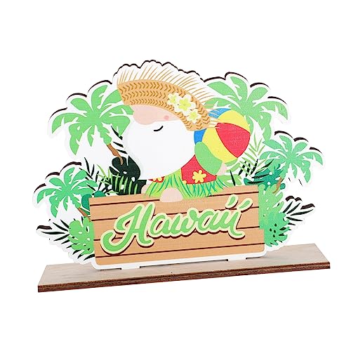 VOSAREA Sommer Alphabet Ornament Embleme Sommer Tischschild Tischschild Sommerzwerge Tischdekoration Luau Party Holzhandwerk Desktop Holzornament Luau Themenornament Grün von VOSAREA