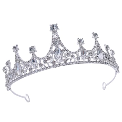 VOSAREA Tiara Krone Für Kinder Kinderhaaraccessoires Für Mädchen Hochzeitsdiademe Für Die Braut Kronen-stirnband Für Braut Stirnband Stirnbänder Für Mädchen Geburtstagskrone Strass Silver von VOSAREA