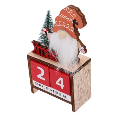 VOSAREA Weihnachtskalender-ornamente Kreativer Kalender Countdown-kalender-dekor Weihnachtskalender Dekor Weihnachtsdekoration Blockiert Kalender Weihnachtliche Tischdekoration Holz von VOSAREA