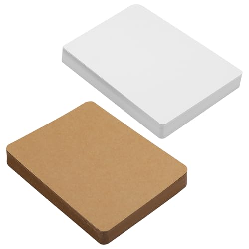 VOSSOT 100 Stück A6 Kraftpapier Karten,14,8 x 10,5 cm Karteikarten,300 g/m² Postkarten Blanko Karten Blanko,Kraftkarton zum Drucken,A6-Karton,Druckbar Postkarten für Drucken,Einladungen,Grußkarten von VOSSOT