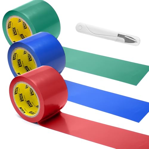 VOSSOT 3 Rollen Panzertape Extra Stark 10m X 5cm Premium-Farbband Klebeband Panzertape Bunt Klebeband Farbig Reparaturband für Reparaturen Industrielle für Reparaturen Industrielle,Markieren,Bündeln von VOSSOT