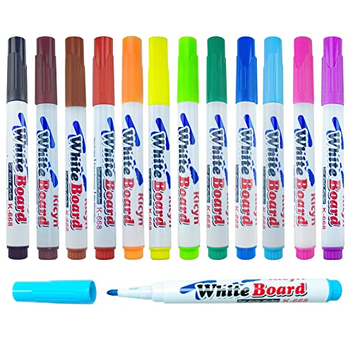 VOTON Whiteboard Marker, 12 Farbe Magische schwimmende Tinte Whiteboard Stifte und Fine Tip folienstift abwischbar und Dry Wipe Marker Stifte für Kinder von VOTON