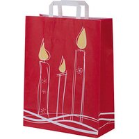 250 VP Geschenktaschen Kerze rot/weiß 22,0 x 28,0 cm von VP