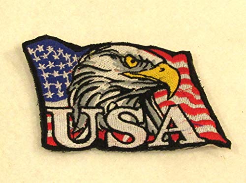 USA Flagge Adler Patch klein Aufnäher Bügelbilder für Biker Weste oder Jacke von VP