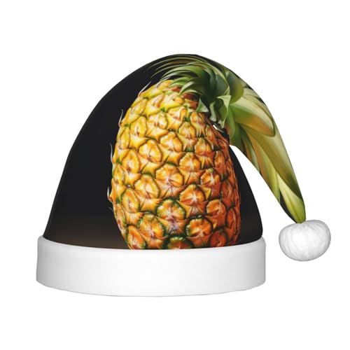 VPPUR Ananas-Maldruck, Weihnachtsmann-Kopfbedeckung, Unisex, Weihnachtszubehör, Geschenke und Weihnachtsmütze, Outdoor-Party von VPPUR