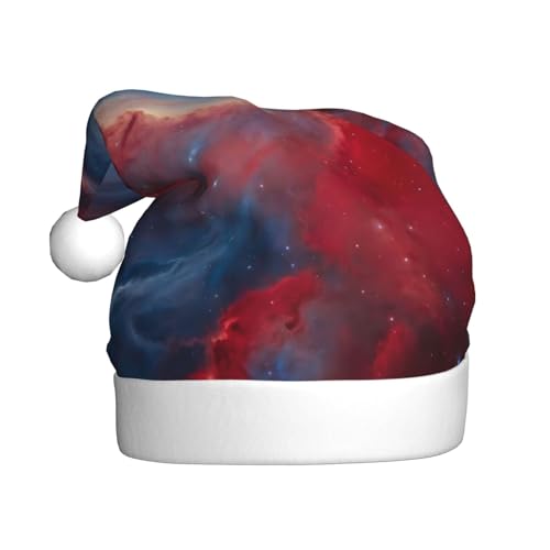 VPPUR Weihnachtsmütze mit Galaxie-Druck, für Erwachsene, Weihnachtsfeier, Erwachsene, Weihnachtsfeier, Outdoor-Hut, Rot / Blau von VPPUR