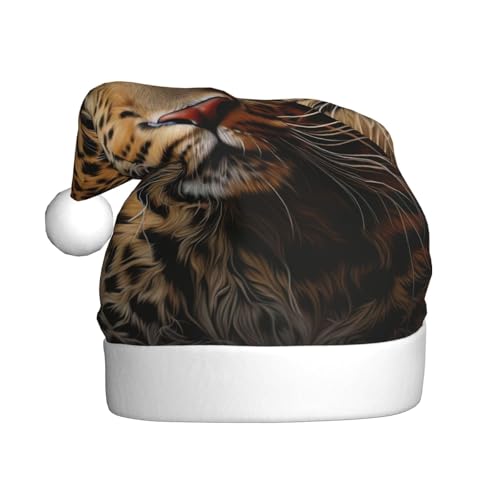 VPPUR Weihnachtsmütze mit Leopardenmuster für Erwachsene, Weihnachtsfeier, Erwachsene, Weihnachtsfeier, Outdoor-Hut von VPPUR