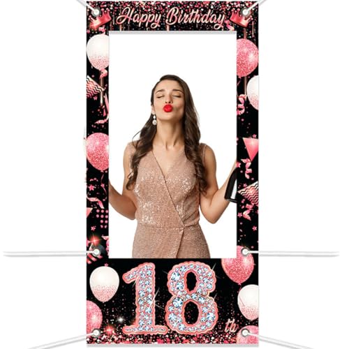 Mädchen Geburtstag Dekorationen Rosa Photo Booth Requisiten Prinzessin Puppe Thema Dekor, Junggesellinnenabschied Dekoration für Mädchen Geburtstag Brautdusche Rosa Party Supplies von VQEOEOT