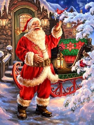 Diamond Painting Set Full Groß Weihnachtsmann Santa 40X60Cm Für Geburtstage Und Feiertage Für Wohnzimmer- Und Schlafzimmerwanddekoration 5D Diy Diamond Painting Kits Für Kinder Und Erwachsene von VRLMUOTF