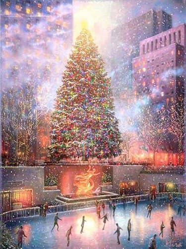 VRLMUOTF 5D Diamond Painting Full Set Für Erwachsene Und Kinder 40X60Cm Weihnachtsbaum Diy 5D Diamond Painting Kits Für Wohnzimmer- Und Schlafzimmerwanddekoration von VRLMUOTF