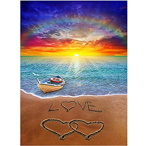 VRLMUOTF Diamond Painting Anfänger Für Erwachsene Und Kinder 40X60Cm Strand Landschaft Diy 5D Diamond Painting Kits Für Wohnzimmer- Und Schlafzimmerwanddekoration von VRLMUOTF