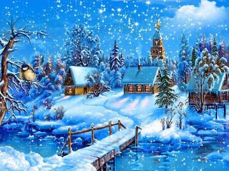 VRLMUOTF Diamond-Painting Für Erwachsene Und Kinder 40X60Cm Weihnachten Weihnachts Schneeszene Diy 5D Diamond Painting Kits Für Wohnzimmer- Und Schlafzimmerwanddekoration von VRLMUOTF