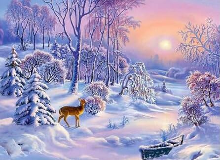 VRLMUOTF Diamond Painting Für Kinder Weihnachten Weihnachts Schneeszene 50X70Cm Für Wohnzimmer- Und Schlafzimmerwanddekoration 5D Diamond Painting Kits Für Erwachsene Und Kinder von VRLMUOTF